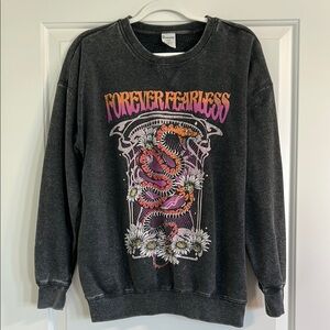 Forever Fearless Black Graphic Sweater